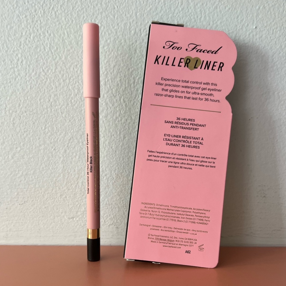Too Faced Killer Liner 36 Hour Waterproof Gel Eyeliner Pencil - Black - Picture 2 of 3